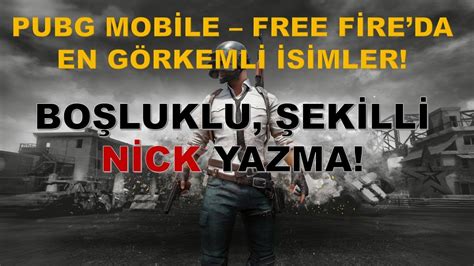 free fire şekilli nick yazma